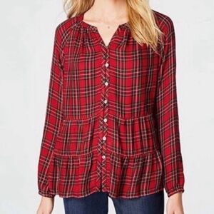 J.Jill plaid blouse Size S
